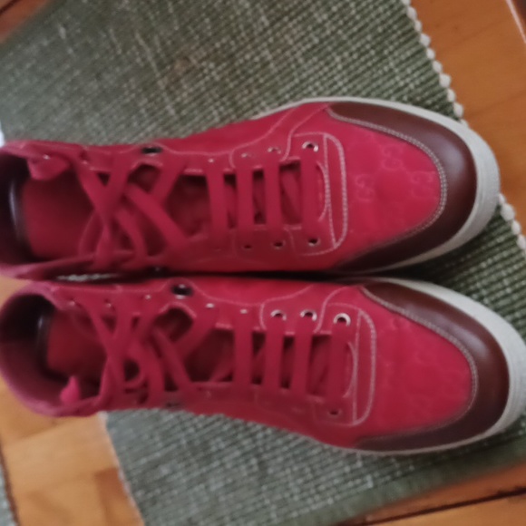 Gucci Guccissima High Top Red Men 9 - Picture 1 of 5